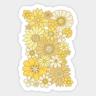 Mellow Yellow Retro Daisy Sticker